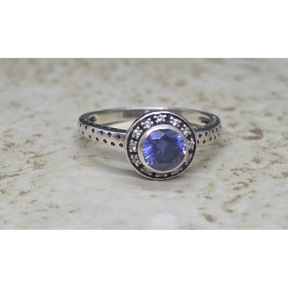 9.25 Sterling Silver Silpada Azure Allure Blue Purple CZ Ring Size 8 Thai - Picture 2 of 9